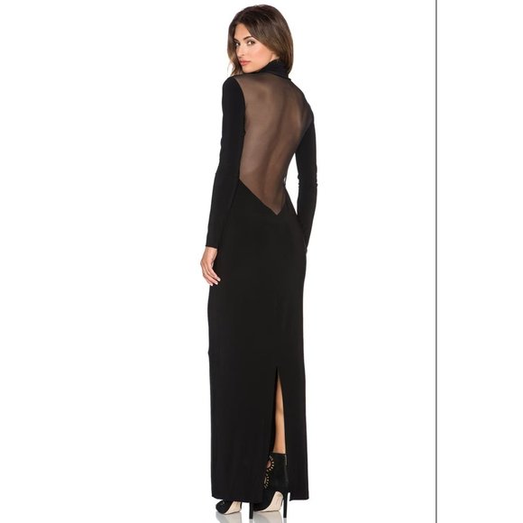 Norma Kamali Dresses & Skirts - NORMA KULTURE Turtleneck Low Back Mesh Gown Maxi XL